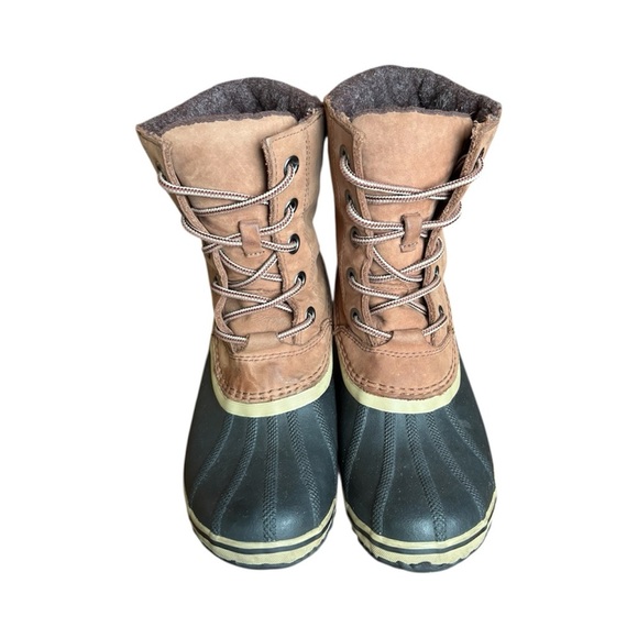 Sorel Slimpack II Lace Leather Winter waterproof duck boots Preppy Size 10 - Picture 2 of 9